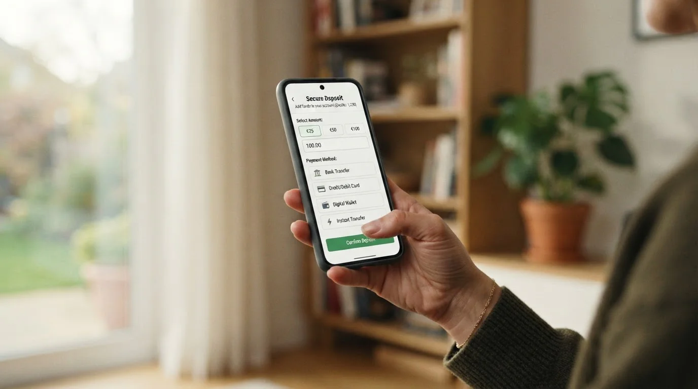 Mobilní telefon s otevřenou aplikací online kasina