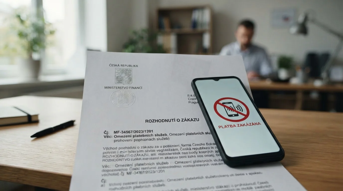 Dokument s razítkem české licence MFČR a přeškrtnutým logem platby Boku