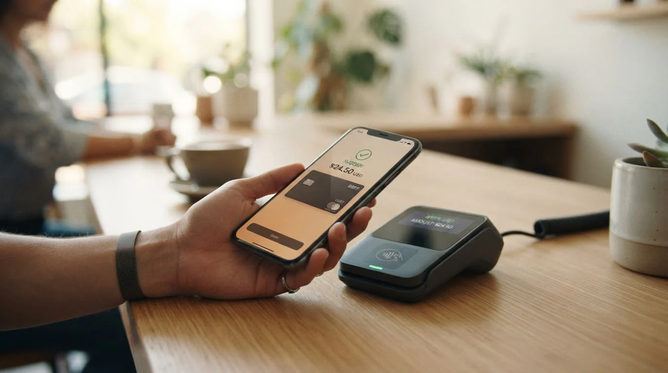 Moderní smartphone s digitální peněženkou