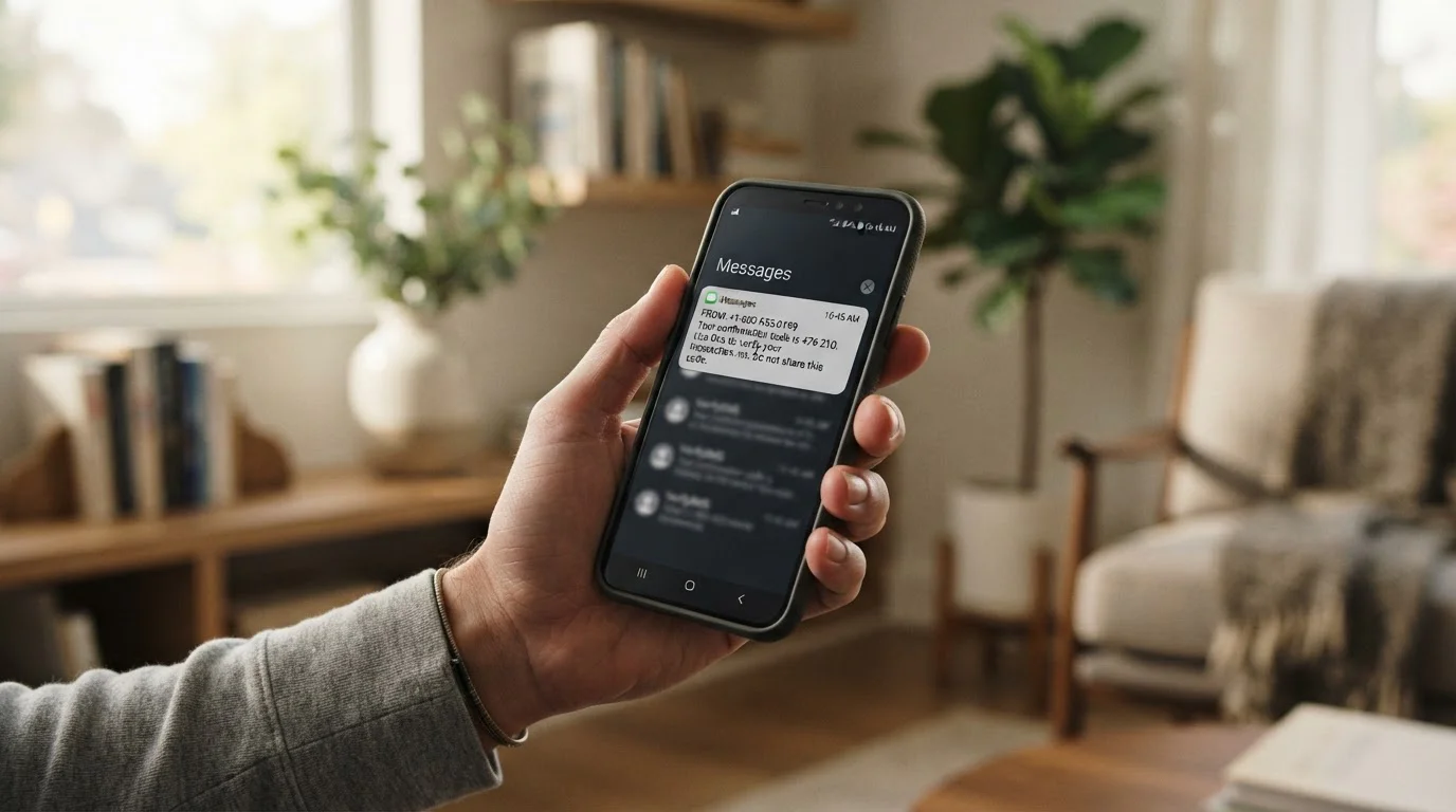 SMS platba proces na mobilním telefonu