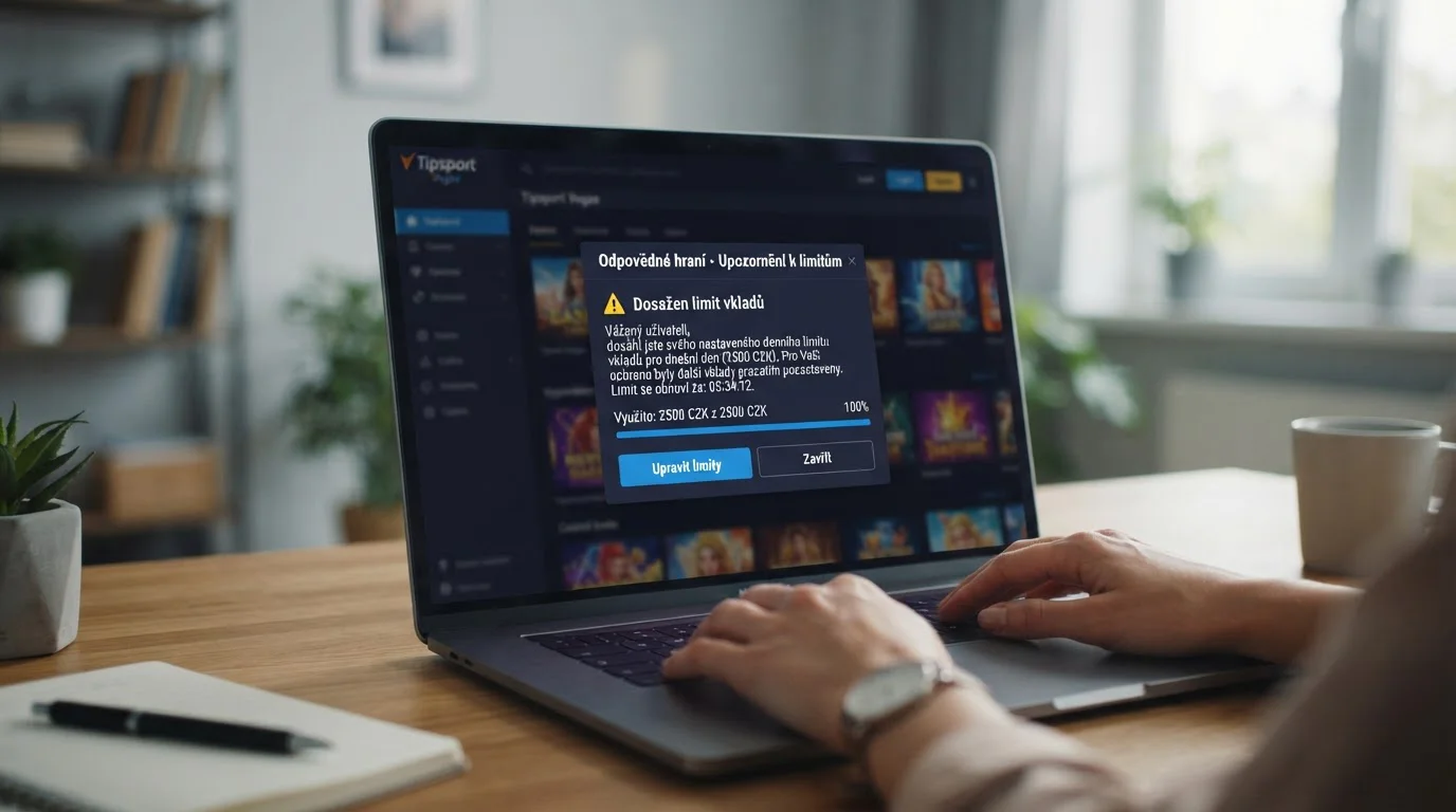 Notebook s notifikací o překročení limitu vkladu